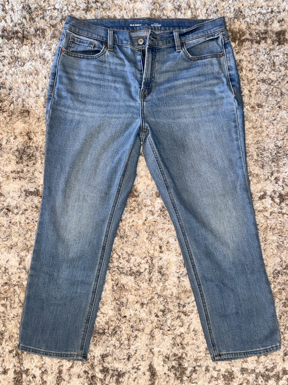 Old Navy Built-in Warm Boyfriend Jeans Size 10 Mid Rise Medium Wash